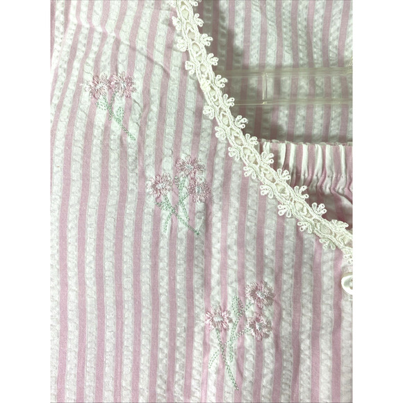 Secret Treasures Pajama Set Womens Medium Pink White Stripe 2 Pc Loungewear - Picture 3 of 15